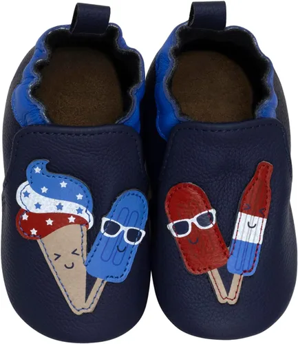 Vista 25 de Robeez Zapatos de cuna con suela suave antideslizantes para bebés varones y unisex, pantuflas mocasines para bebés y niños pequeños, 0-24 meses Lino