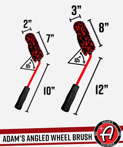 Vista 2 de Adam's Polishes Cepillo de limpieza de ruedas angular para detalles - Cepillo de limpieza de ruedas para coche Uso con limpiador de ruedas