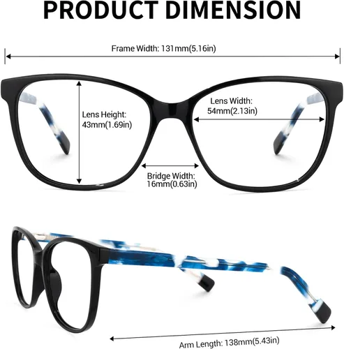 Vista 4 de Zeelool Genie ZWA495436 - Gafas clásicas cuadradas con montura transparente sin receta para mujeres y hombres