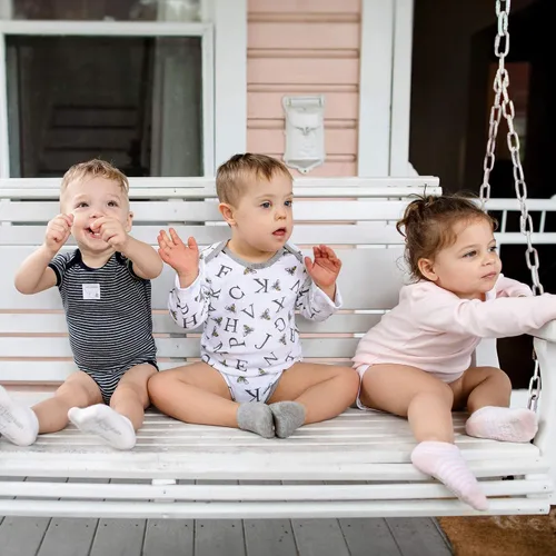 Vista 4 de Burts Bees Baby baby-girls Bodysuits 3-pack Long Short-sleeve One-pieces 100 Organic Cotton