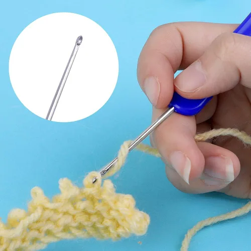 Vista 6 de JUPEAN Accesorios completos para tejer, kit de suministros para tejer con marcadores de puntada, agujas de coser de plástico, agujas de cable