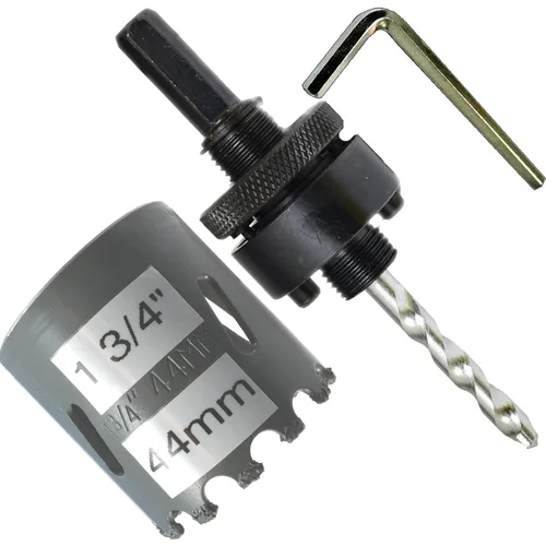 Vista 60 de Kit de extensión y eje de sierra perforadora de 7/16 pulgadas: 2 ejes hexagonales de 1/2 pulgadas y extensión de 12 pulgadas para sierras