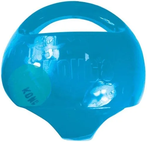 Vista 6 de KONG Jumbler Ball - Juguete interactivo para tiempo de juego de perros y cachorros - Juguete de búsqueda con pelota de tenis - Suministros