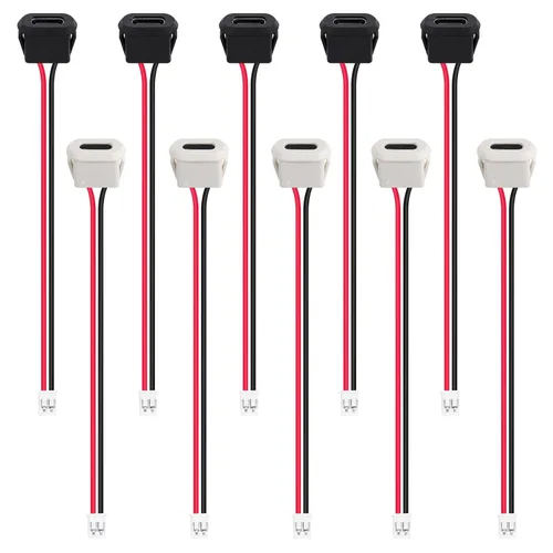 Vista 23 de 8 piezas de placa desnuda tipo C Chasis hembra impermeable 2P cable de soldadura tipo USB C Cable de extensión Cable de alimentación USB-C enchufe a