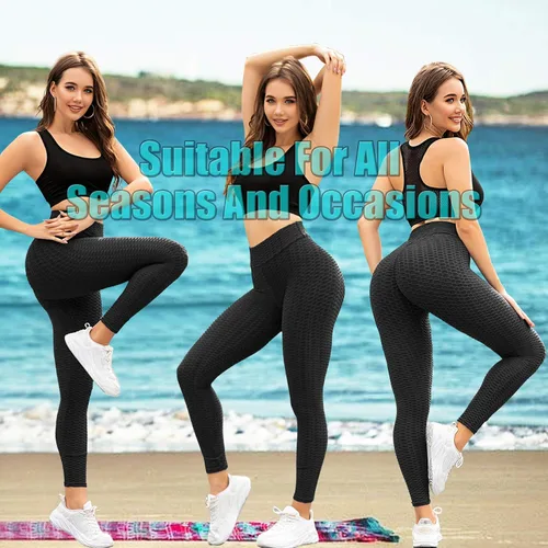 Vista 5 de AIMILIA - Leggings deportivos sexys para mujer, de cintura alta, anti-celulitis, con control de abdomen y levantamiento de glúteos, ideales