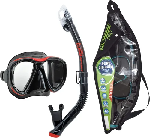Vista 4 de TUSA Combo de máscara deportiva Powerview y snorkel seco para adultos