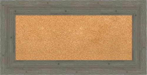 Vista 24 de Amanti Art Natural Cork Board for Wall, 18x24 Vision Board with Grey Wood Frame, Small Corkboard Office Decor for Home Organization, Country Rustic