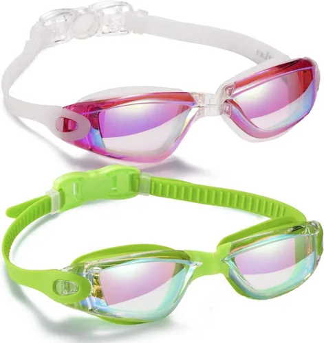 Vista 7 de Gafas de natación, paquete de 2 gafas de natación para adultos, hombres, mujeres, jóvenes, niños