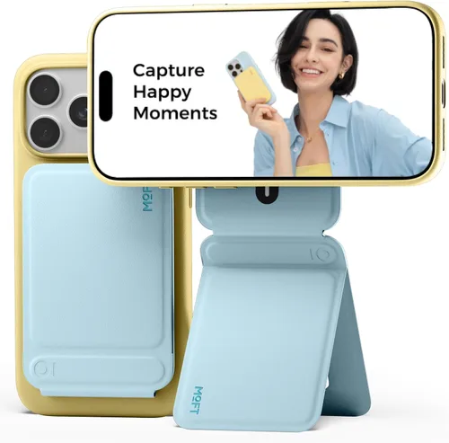 Vista 28 de MOFT Soporte de trípode para teléfono para iPhone, soporte para iPhone multiángulo, soporte para teléfono ligero y portátil, imanes fuertes, cuero