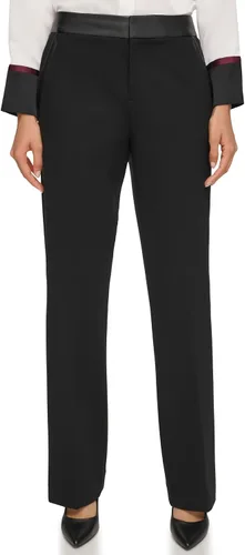 Vista 5 de Karl Lagerfeld Paris Pantalón Ponte de piel sintética con cintura para mujer