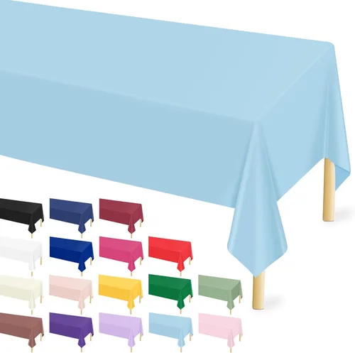Vista 33 de Mulbozy Mantel de plástico negro desechable 4 unidades, 54 × 108 pulgadas