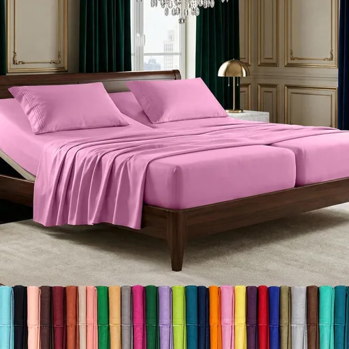 Vista 9 de Elegant Comfort Lujoso juego de sábanas de 5 piezas de microfibra de calidad hotelera de alta calidad 1500, bordado de tres líneas, resistente a