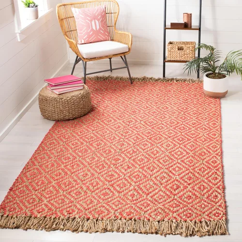 Vista 23 de SAFAVIEH Natural Fiber Collection - Alfombra decorativa, 2.3 x 4 pies, azul tropical y natural, yute bohemio con borlas de diamante, hecho a mano