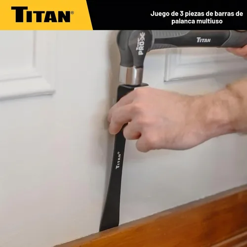 Vista 7 de Titan 17121 Juego de 3 barras de palanca planas de 5.5 pulgadas, 7.5 pulgadas y 9.5 pulgadas con extractor de clavos, barra de acero forjado