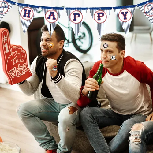 Vista 6 de 96 tatuajes temporales de béisbol – Regalos y decoraciones para fiestas de cumpleaños temáticas deportivas, divertidas calcomanías de béisbol