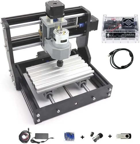 Vista 10 de CNCTOPBAOS Fresadora CNC 1610 PRO, con controlador GRBL fuera de línea, 3 ejes de escritorio DIY Mini CNC Router Kit Grabado Tallado PVC, PCB