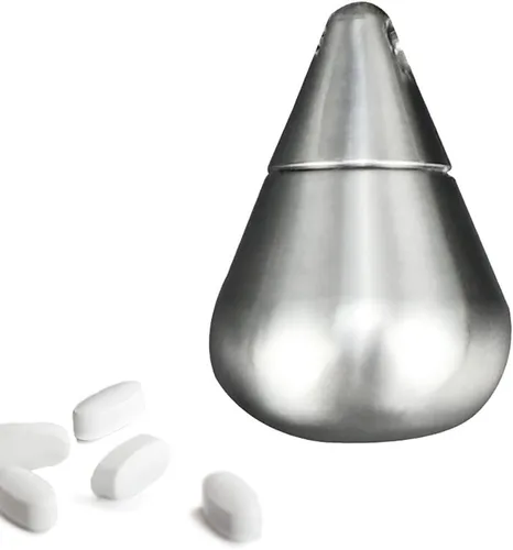 Vista 9 de Pastillero para llavero de titanio, impermeable, pastillero de bolsillo portátil, contenedor de píldoras, organizador EDC para viajes diarios (azul)