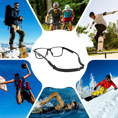 Vista 7 de Enenfly Adjustable Glasses Straps - 3 Pack No Tail Eyewear Retainer for Men, Women, Kids – Fits Eyeglasses & Sunglasses