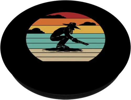 Vista 2 de Retro Prospecting Miner Placer Minería Oro Panorámica PopSockets Intercambiable PopGrip