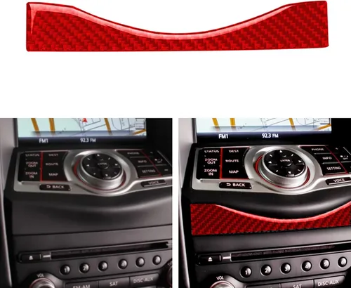 Vista 32 de Adhesivo decorativo de fibra de carbono suave para el interior del automóvil, velocímetro de control central, compatible con Nissan 370Z Z34 2019