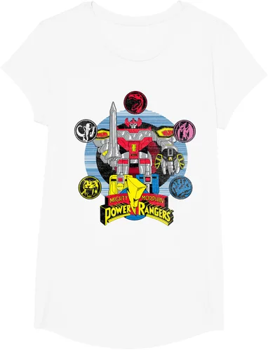 Vista 20 de Power Rangers Camiseta Megazord Asfalto