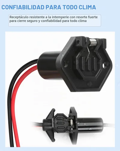 Vista 2 de Enchufe de motor de arrastre, enchufe y receptáculo de motor de arrastre de 12 V para Minn Kota, motor de arrastre impermeable de conexión rápida