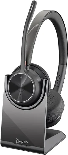 Vista 3 de Poly - Auriculares inalámbricos Voyager 4320 UC (Plantronics) - Auriculares con micrófono Boom - Conéctate a PC/Mac a través de adaptador Bluetooth