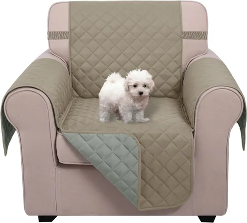 Vista 142 de U-NICE HOME Funda para sillón reclinable, reversible, con correas elásticas, resistente al agua, protege de perros y mascotas, sillón pequeño