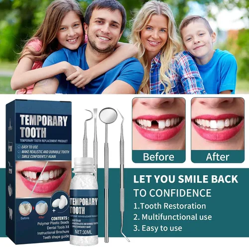 Vista 7 de Kit de reparación de dientes, kit de reparación de llenado de dientes moldeable, kit de reemplazo temporal de dientes, kit de reparación de dientes