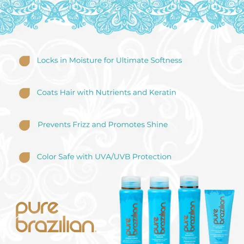 Vista 2 de Pure Brazilian Kit esencial de tamaño de viaje de 4 piezas: champú, acondicionador, suero y máscara antiencrespamiento