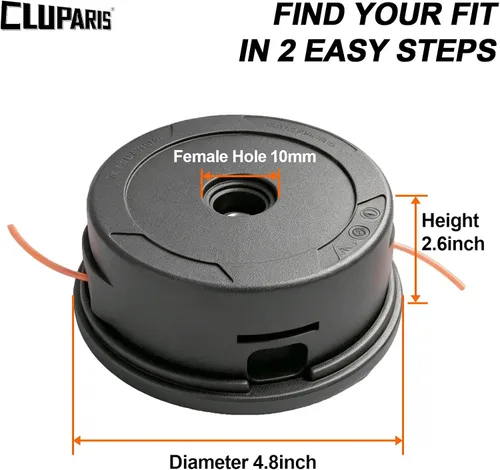 Vista 2 de Cluparis Cabezal recortador de 0.394 in x 1.0 L apto para Stihl FS56RC FS90R FS55 FS55R KM55 FS56 FS70 FS80R FS80R FS85 FS90 FS100RX FS120 FS130