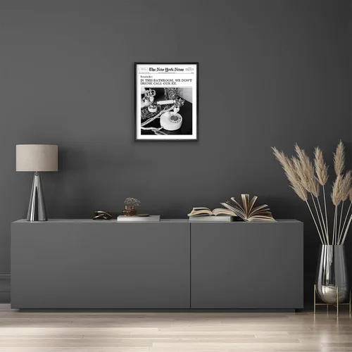 Vista 4 de KBKBART Arte de Pared Enmarcado de Revista de Periódico Moderno, 12x16 Pulgadas "En Este Baño, No Llamamos Borrachos a Nuestro Ex" Arte de Pared
