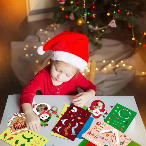Vista 6 de NOVWANG Adornos de Fotos de Navidad, 30 Piezas de Marcos de Fotos Colgantes de Navidad con 30 Hojas de Pegatinas, Adornos de Fotos, Decoraciones
