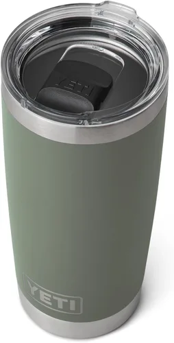 Vista 55 de YETI Rambler - Vaso de acero inoxidable con aislamiento al vacío de 20 onzas con tapa MagSlider Todo acero inoxidable