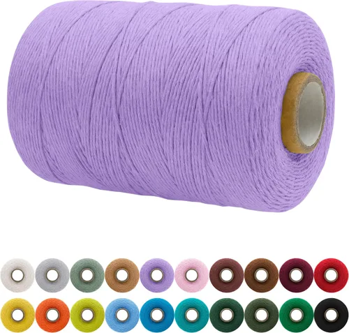 Vista 116 de JeogYong Cordón de macramé de un solo hilo 3 mm x 109 yardas (328 pies) Cuerda de algodón suave Hilo de macramé de 3 mm, suministros de macramé