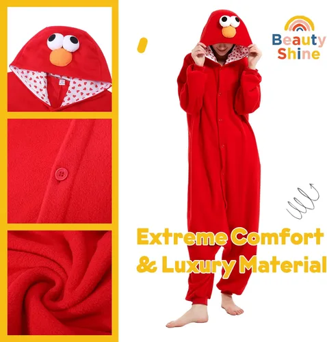 Vista 3 de Beauty Shine Unisex Adult Onesie Pajamas, Cartoon Costume Halloween Christmas Sleepwear Jumpsuit Plush Cosplay