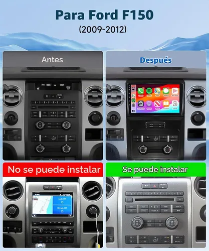 Vista 2 de Radio de coche para Ford F150 F-150 2009-2014 con CarPlay inalámbrico
