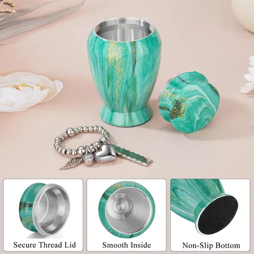 Vista 5 de SOITIS Customized Small Urns for Human Ashes Keepsake, 2.83 Inches Memorial Urn for Women Men, Aluminum Cremation Urns for Human Ashes - Engraving