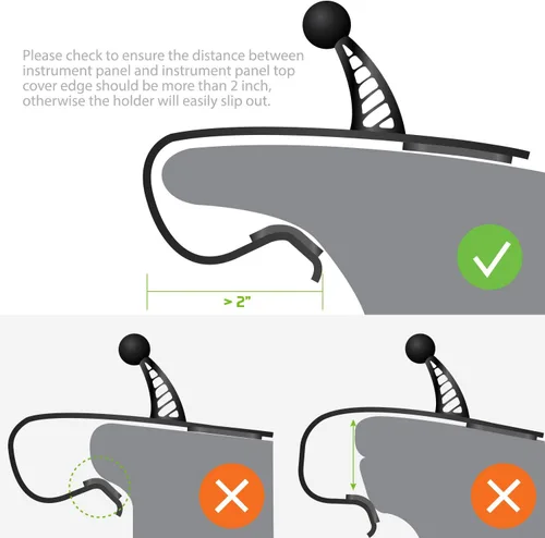 Vista 5 de Cellet Soporte de teléfono para tablero de instrumentos Soporte giratorio para teléfono inteligente compatible con iPhones Samsung Galaxy, Google