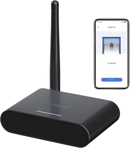 Vista 9 de Meross - Control remoto inteligente para apertura de puerta de garaje, control por aplicación, compatible con Alexa y SmartThings, múltiples modos