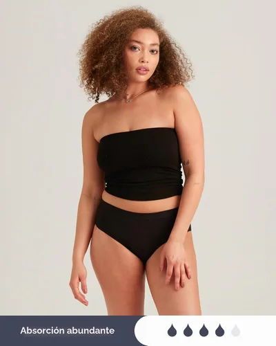 Vista 3 de saalt EveryWear Calzoncillos de Algodón para la Menstruación - Absorción Intensa - Cómoda, Delgada, y Te Mantiene Seca de Todas las Fugas, negro