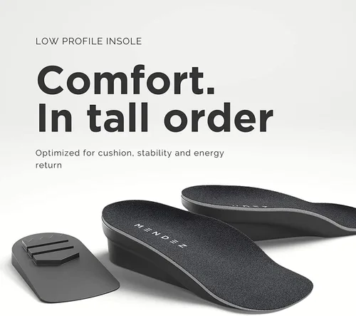 Vista 2 de Mendez Plantilla de aumento de altura de alta calidad: comodidad avanzada y ergonomía, elevadores de zapatos para hombres y mujeres (talla 7-12)
