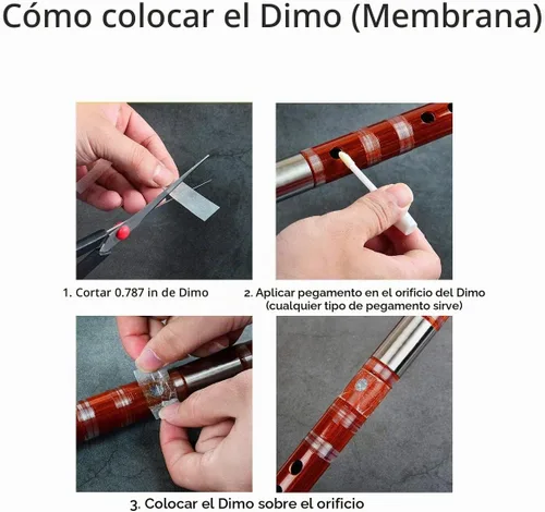 Vista 6 de Flauta dizi de bambú. Instrumento tradicional chino hecho a mano, Clave de Re