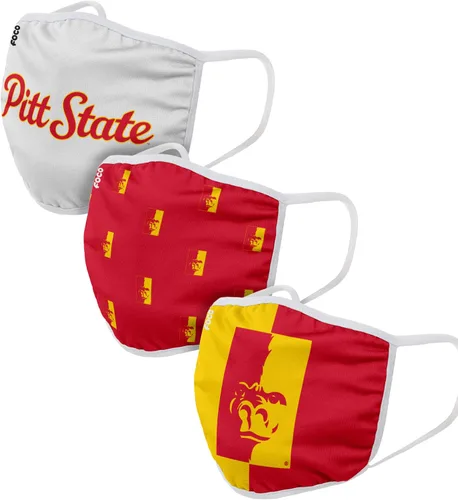 Vista 50 de FOCO - Cubrebocas universitario de la NCAA para adultos (unisex, 3 unidades)