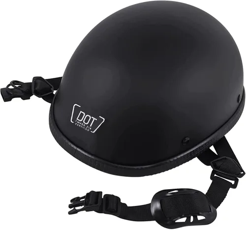 Vista 2 de Medio casco de motocicleta de estilo retro, diseño clásico, medio casco de motocicleta, certificado por DOT