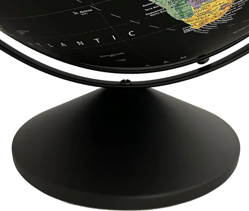 Vista 3 de Replogle Barcelona (Negro) Globo de escritorio de 16 pulgadas con información actualizada, mapa en relieve elevado y montaje giromático de swing