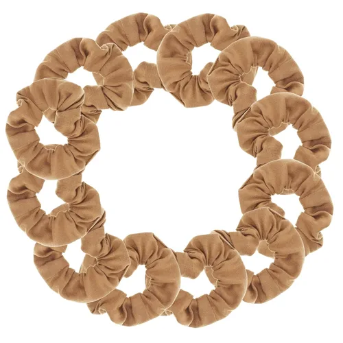 Vista 39 de Paquete de 12 ligas sólidas para el cabello (negro) One Dozen Matching Hair Ties, Soft Cotton Fabric, Gentle No-Crease Hold, Great for Teams