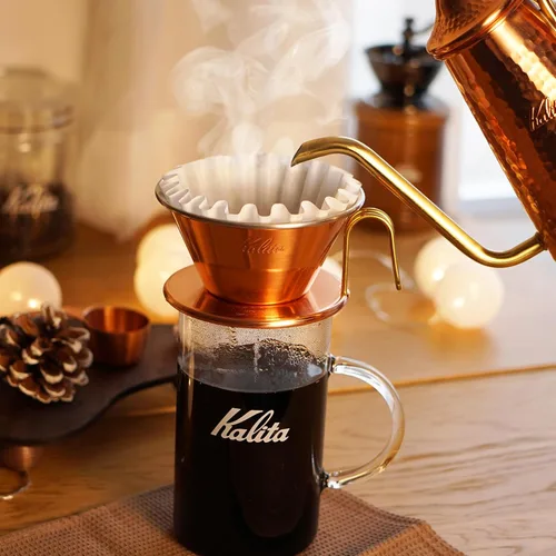 Vista 3 de Kalita Gotero de café 'TSUBAME' WDC-185 2-4 Persona Uso Cobre 5099