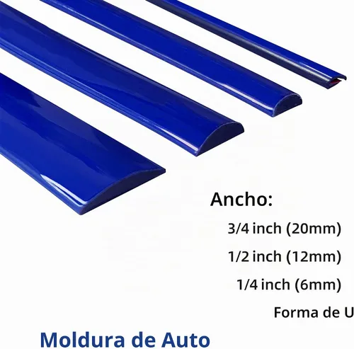 Vista 7 de 16 pies de Azul Oscuro Shine & Bright Auto Autoadhesivo Universal para Exterior e Interior Moldura de Decoración para Cuerpo de Vehículo