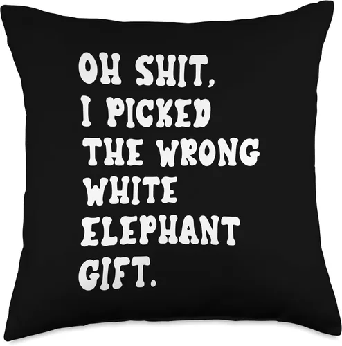 Vista 5 de Funny Oh Shit White Elephant Gifts for Adults Humorous Oh Shit - Almohada de elefante blanco para adultos menores de 15 años, 20 pulgadas, 16 x 16